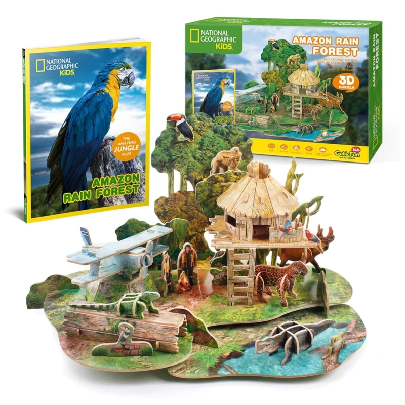 JUGUETE TOTAL CLICK PUZZLE ARMABLE 3D SELVA AMAZON BOSQUE 63 PIEZAS - 1