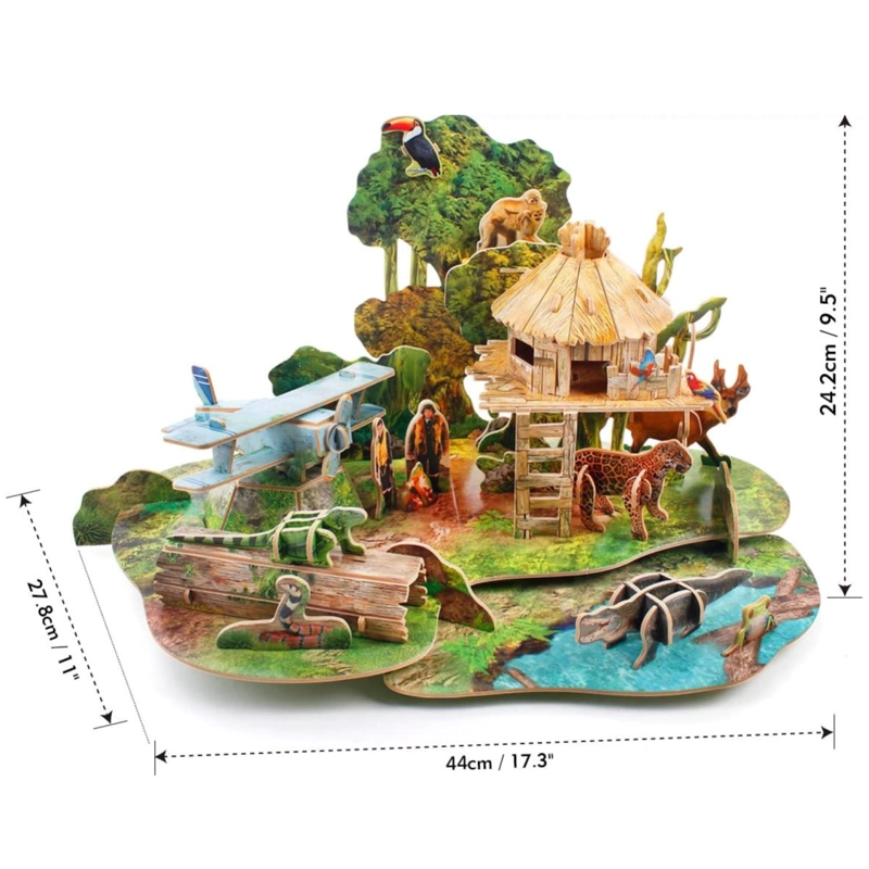 JUGUETE TOTAL CLICK PUZZLE ARMABLE 3D SELVA AMAZON BOSQUE 63 PIEZAS - 2