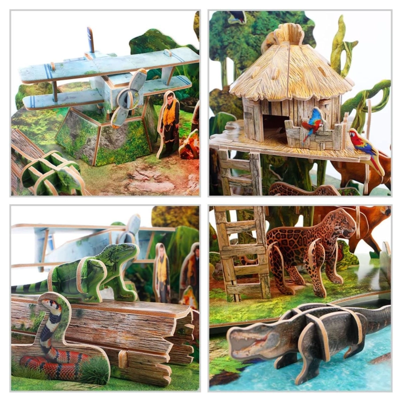 JUGUETE TOTAL CLICK PUZZLE ARMABLE 3D SELVA AMAZON BOSQUE 63 PIEZAS - 3