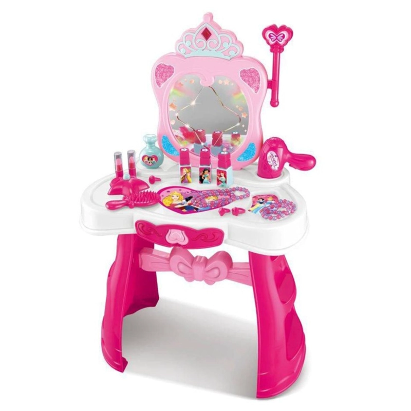 JUGUETE TOTAL CLICK TOCADOR MAQUILLAJE INFANTIL ROSADO PRINCESAS DISNEY - 1
