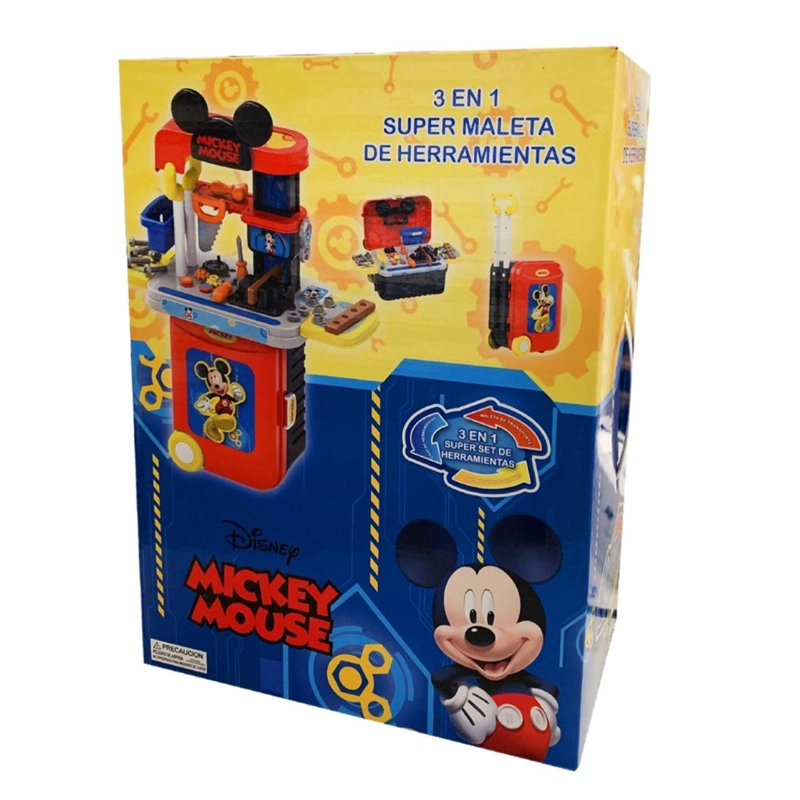 JUGUETE TOTAL CLICK SET MALETA HERRAMIENTAS 23 PIEZAS 3 EN 1 ROJA MICKEY MOUSE - 4
