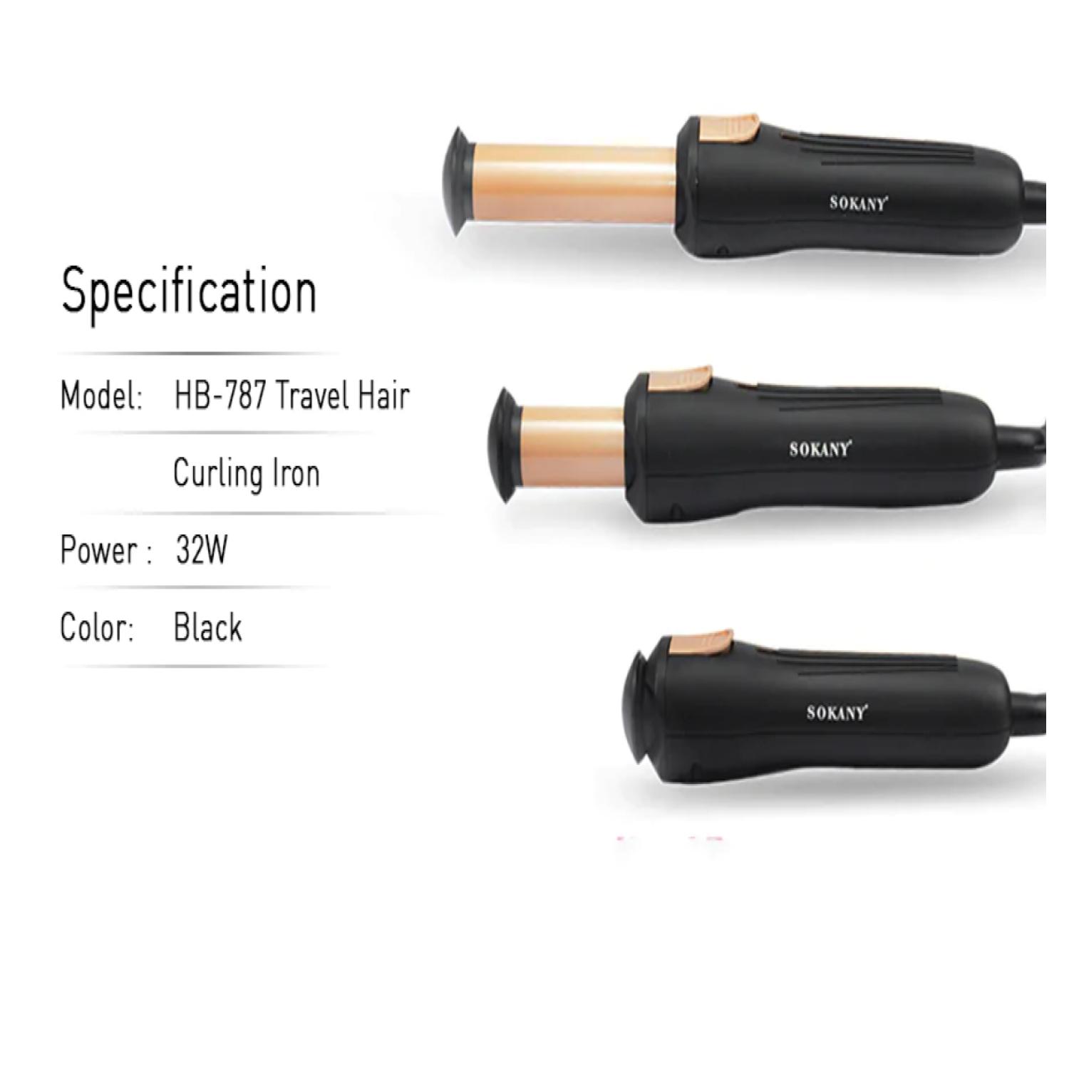ONDULADOR DE CABELLO SOKANY RIZADOR TELESCOPICO PORTATIL HB-787 - 3