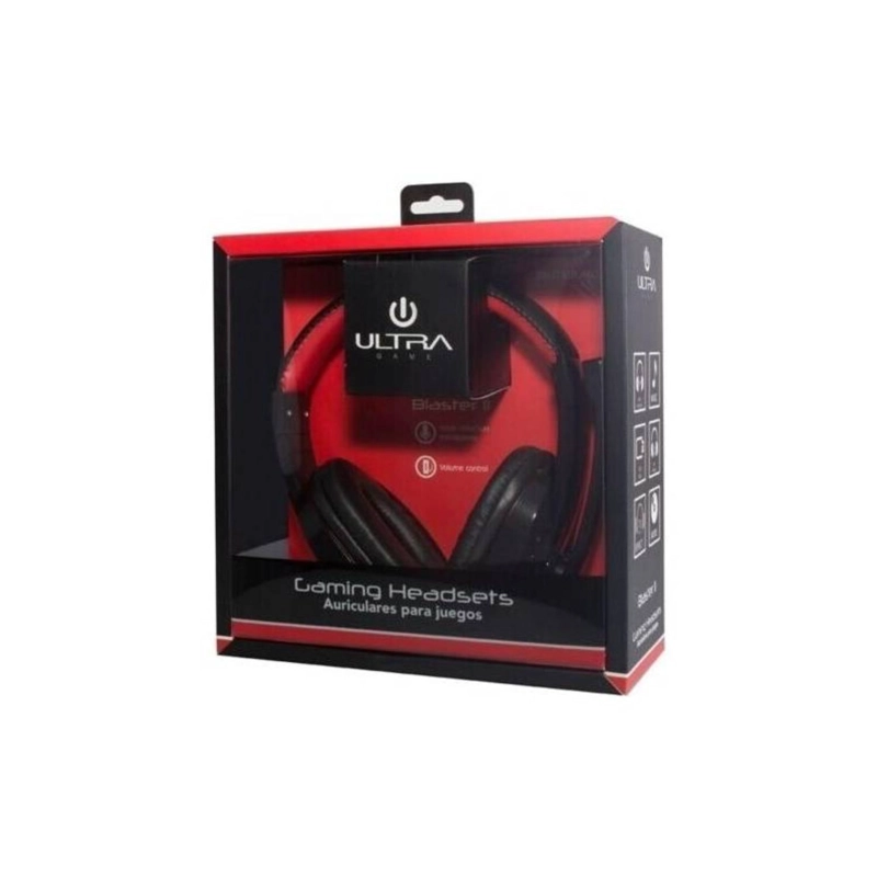 AUDÍFONOS GAMER ULTRA HEADSET PS4 XBOX PC NEGRO ROJO CABLE 2M CONECTOR JACK 3.5MM - 2