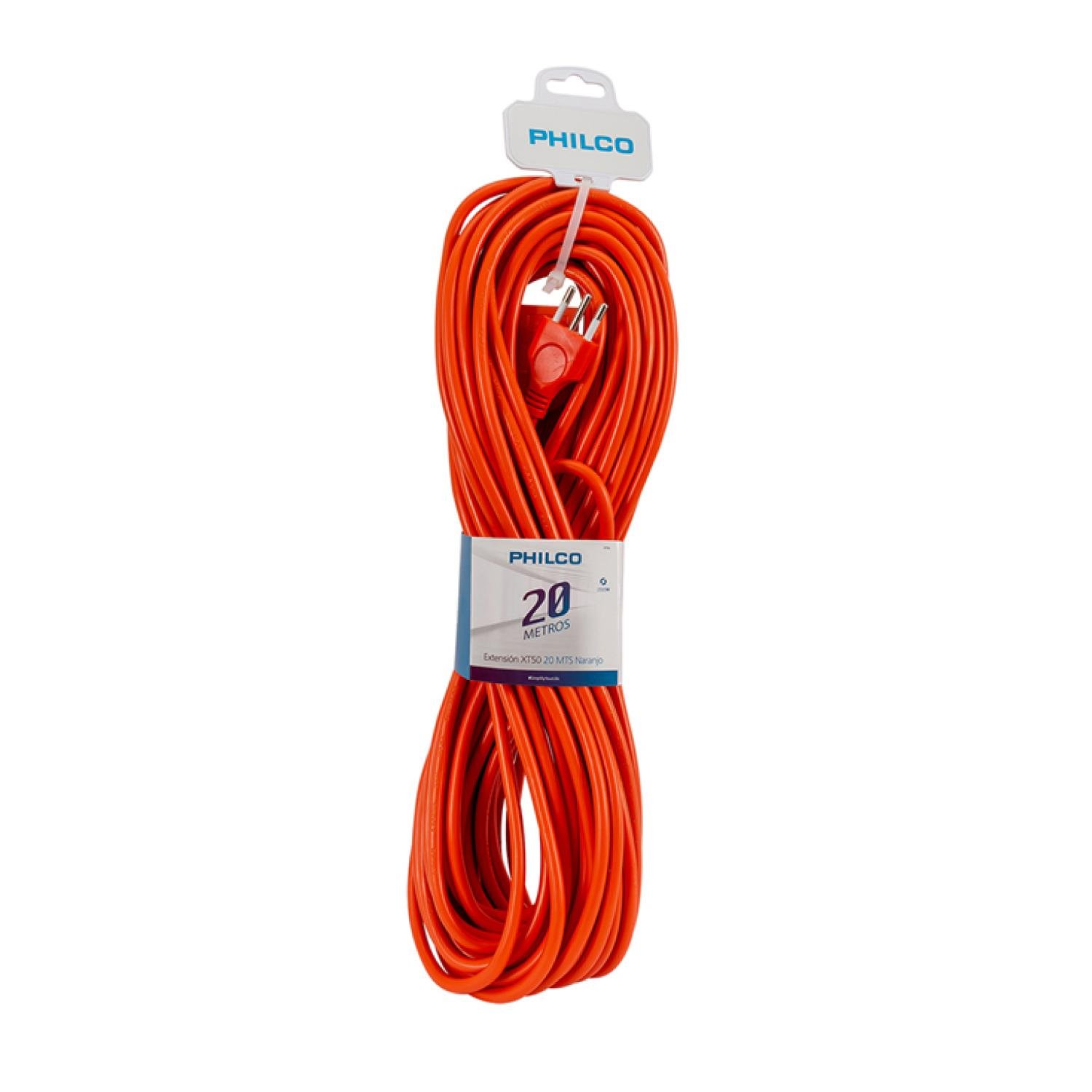 EXTENSION ALARGADOR PHILCO 20 MTS 2500 W NARANJO XT50 - 1