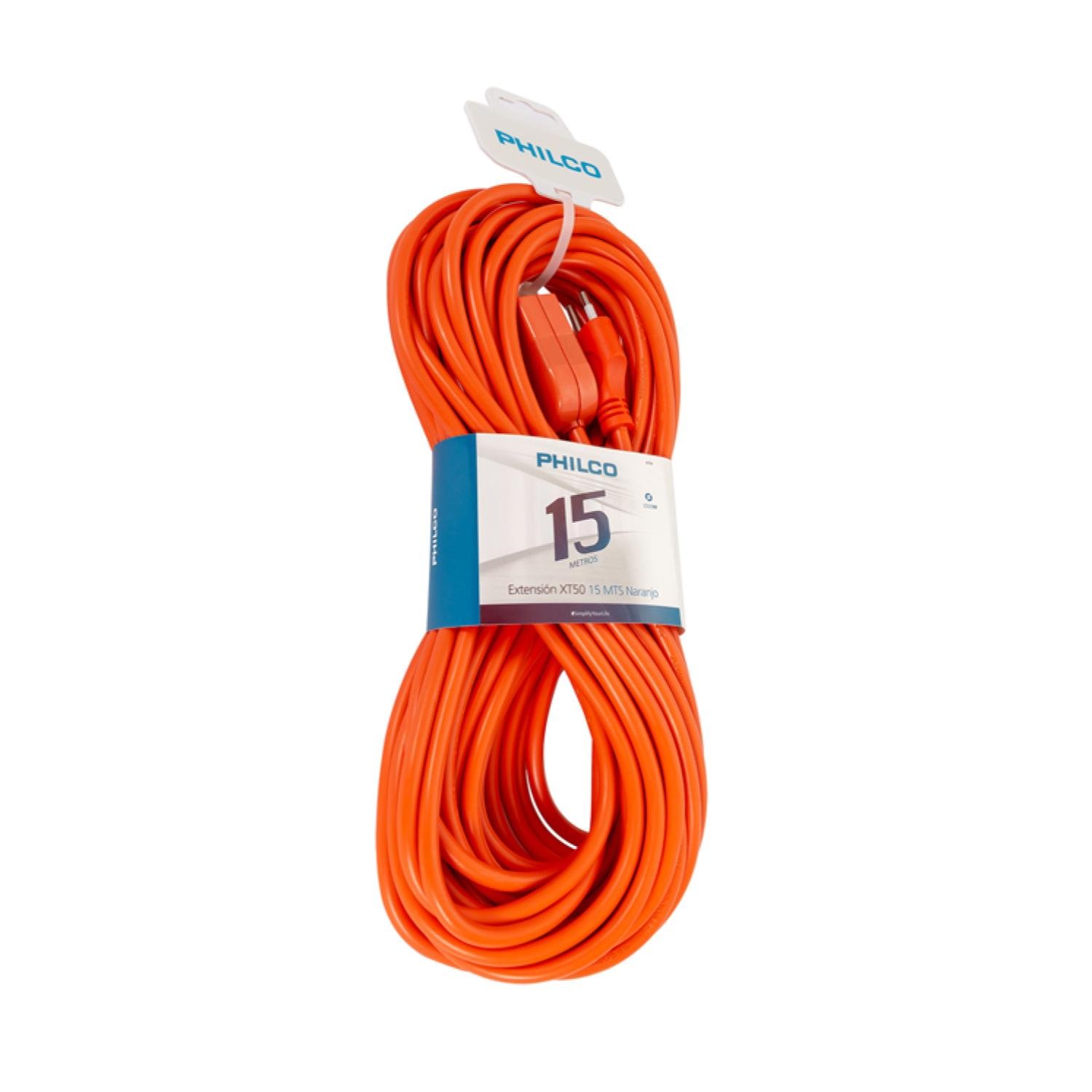 EXTENSION ALARGADOR PHILCO 15 MTS 2500 W NARANJO XT50 - 1