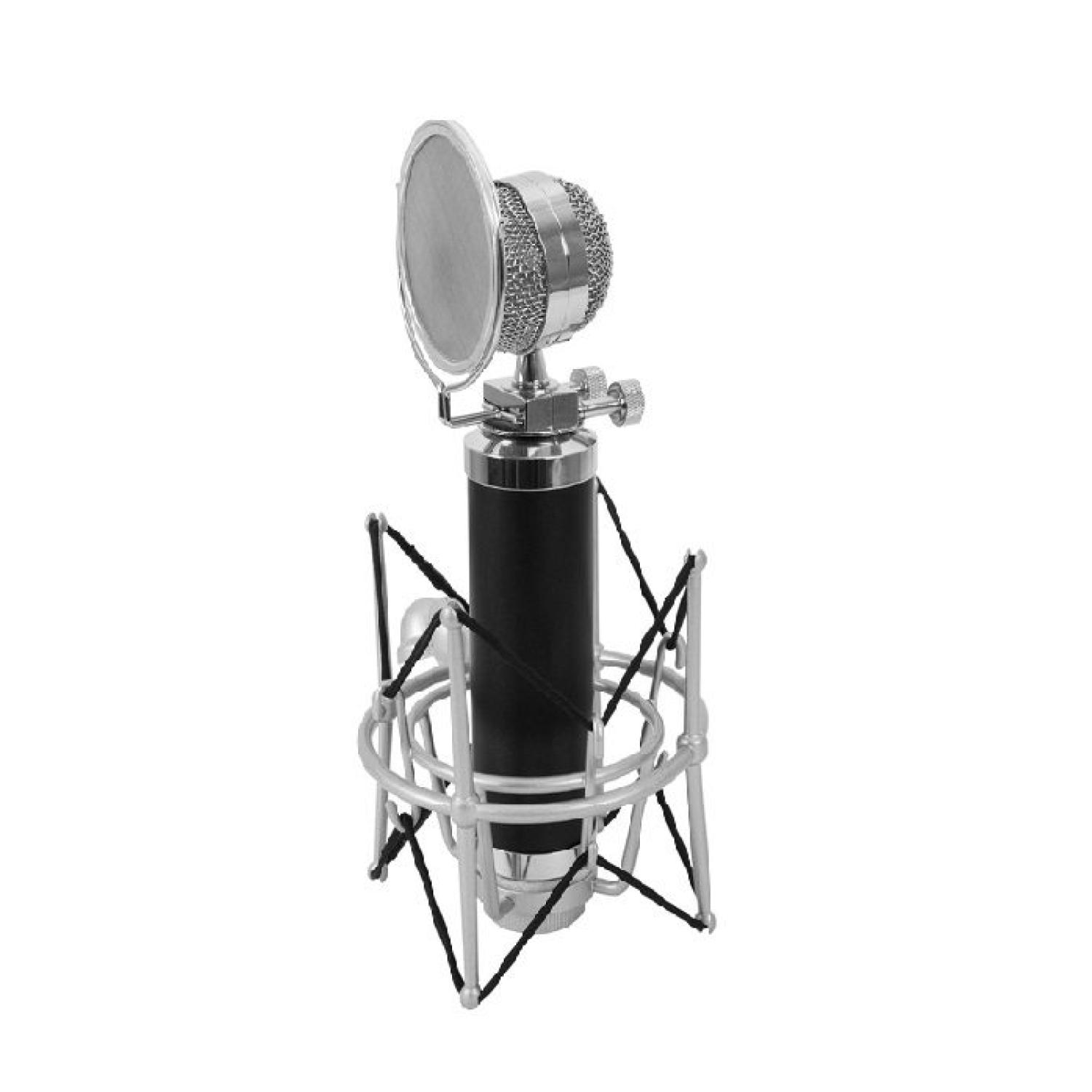 KIT PHILCO MICRÓFONO ESTUDIO ANTIPOP SOPORTE METÁLICO - 1