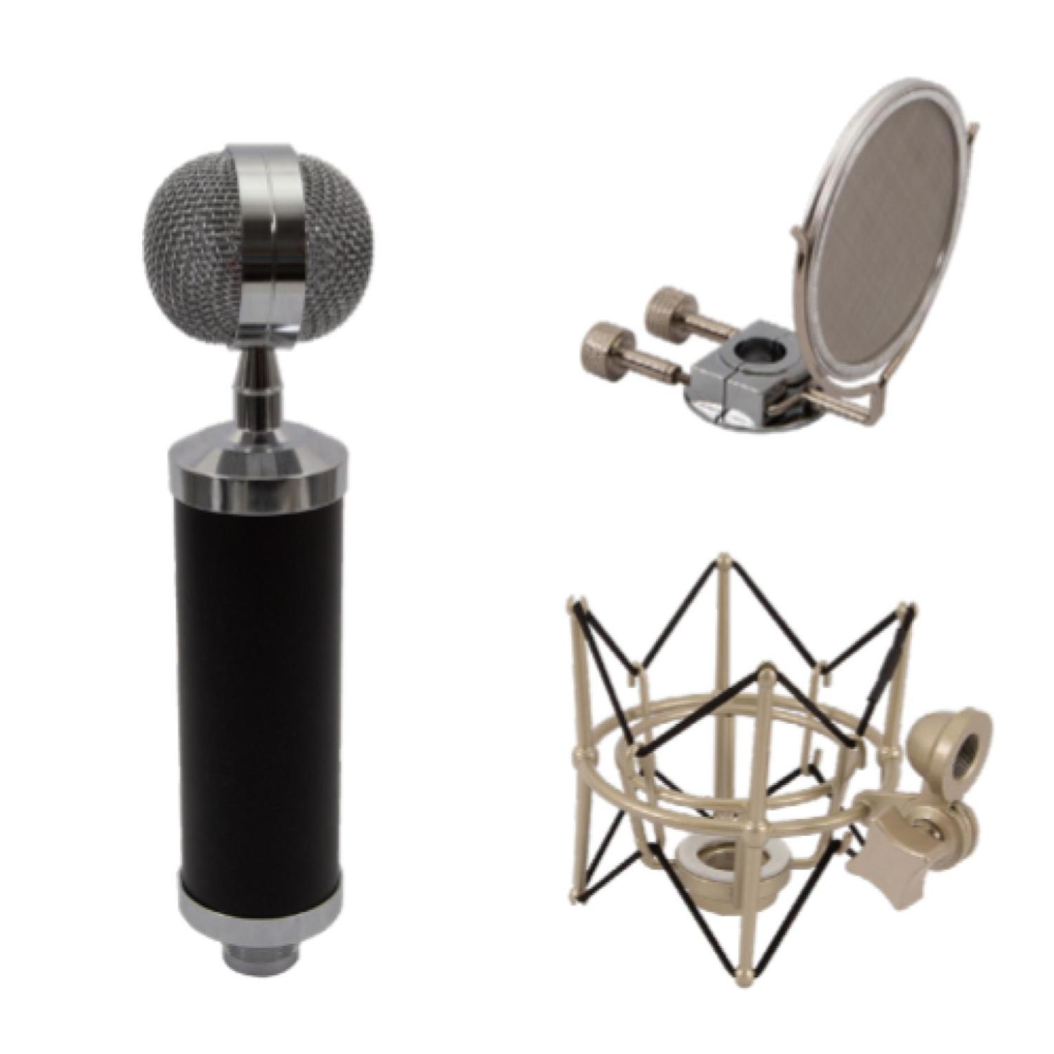 KIT PHILCO MICRÓFONO ESTUDIO ANTIPOP SOPORTE METÁLICO - 2