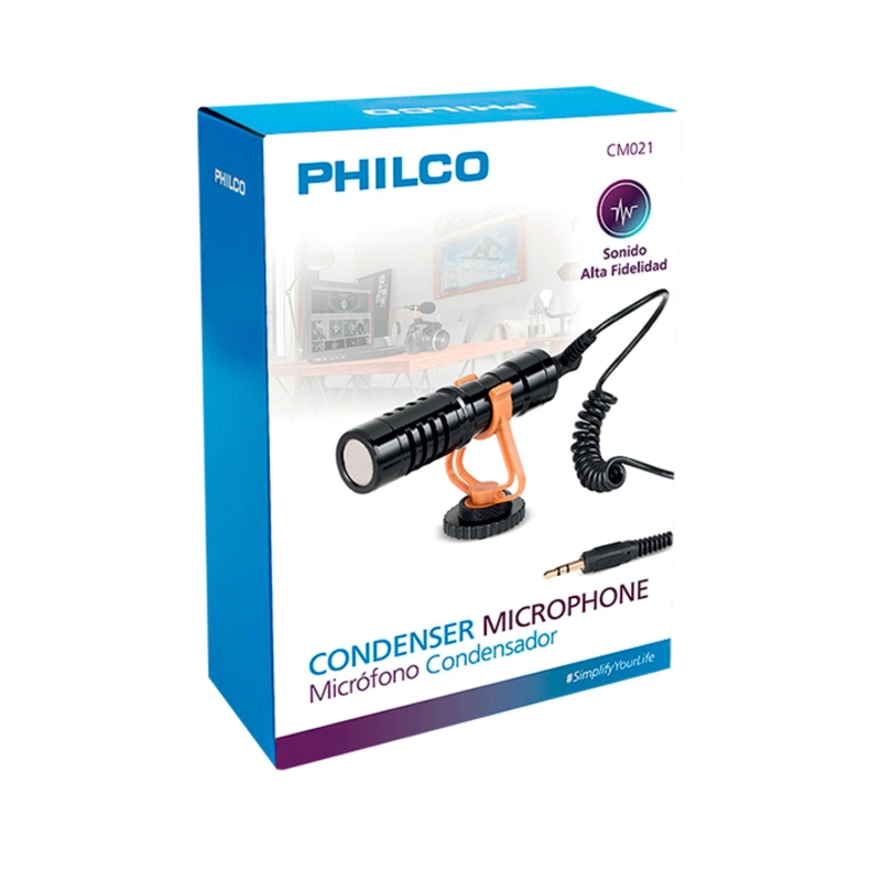 MICRÓFONO PHILCO CONDENSADOR SOPORTE ANTI-POP JACK 3.5 CM021 - 2