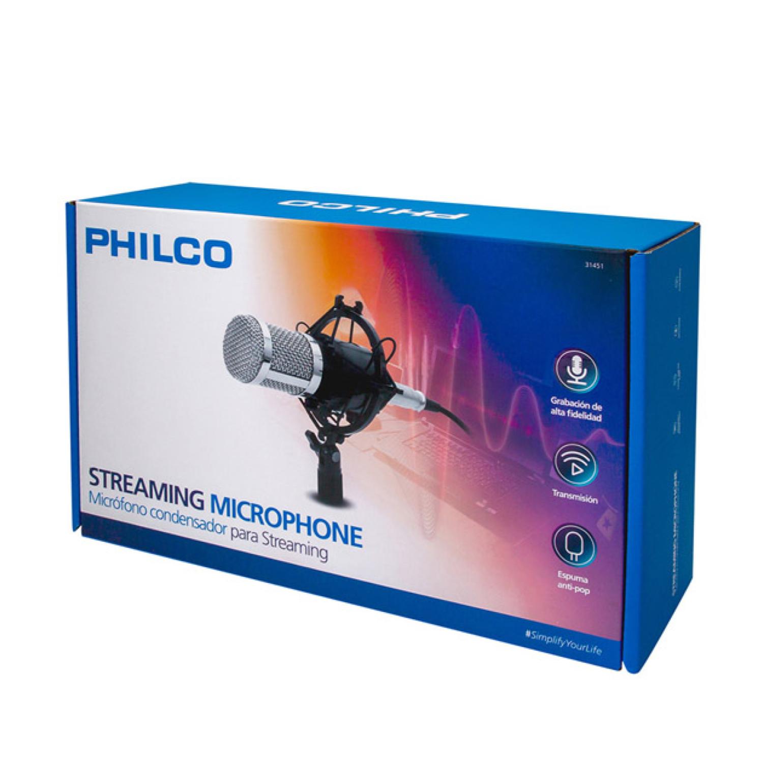 MICRÓFONO PHILCO CONDENSADOR JAKC 3.5 CON SOPORTE NEGRO - 3