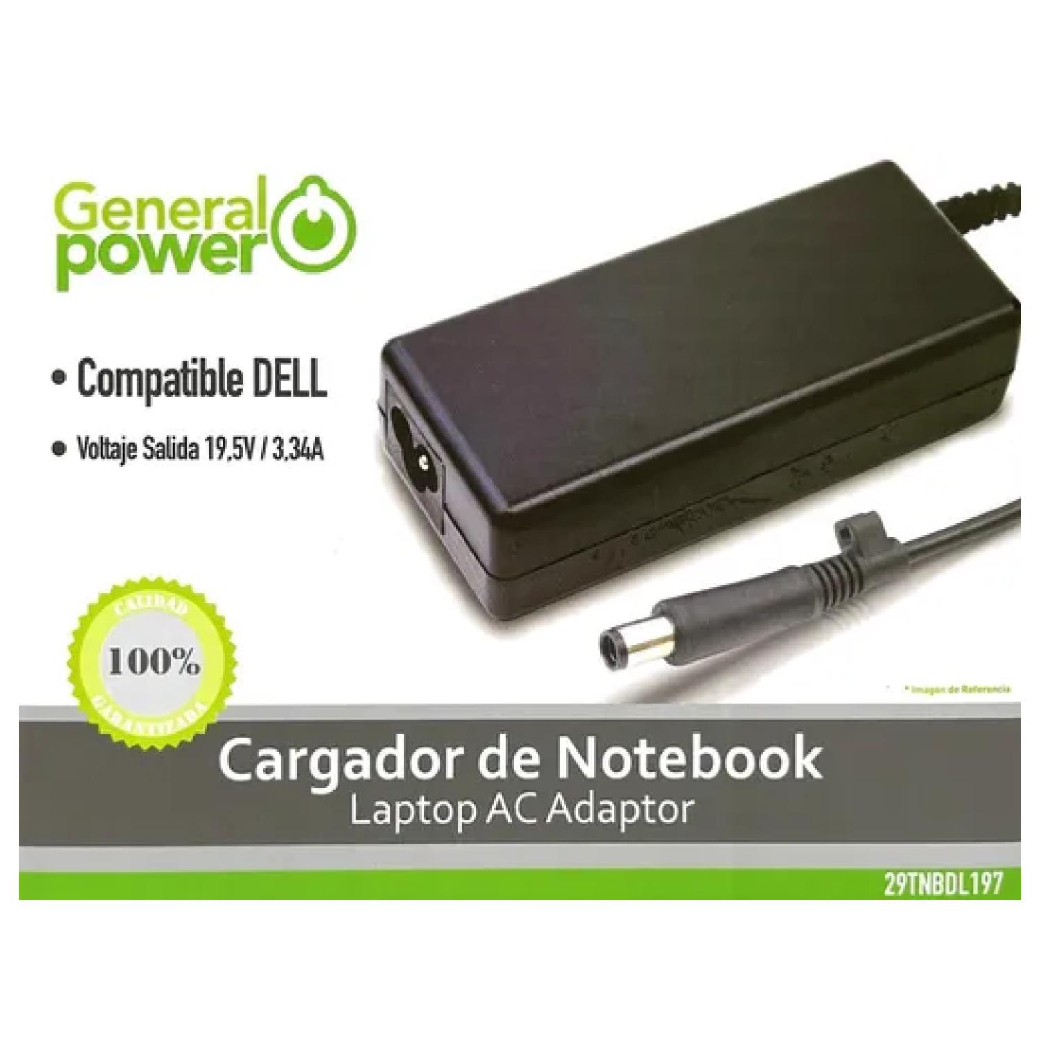 CARGADOR ALTERNATIVO PARA NOTEBOOK DELL 19.5V 3.34A GENERAL POWER - 2