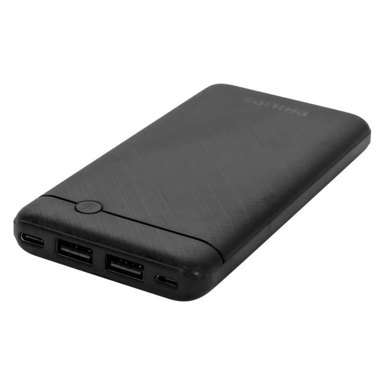 POWERBANK 10000MAH 2 USB CARGA RAPIDA EN COLOR NEGRO P1710CB PHILIPS - 1