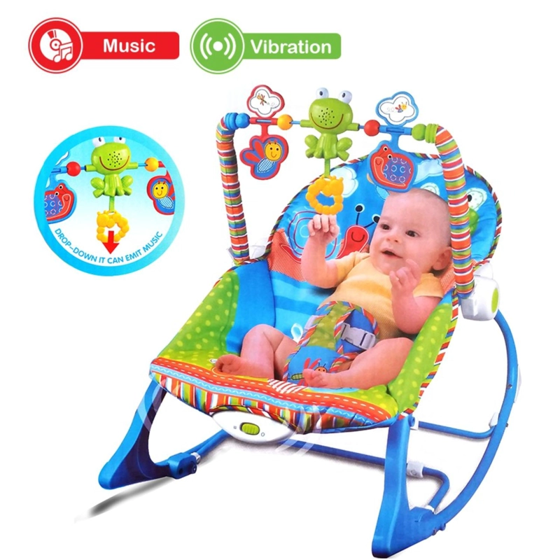 JUEGO DIDÁCTICO TOTAL CLICK SILLA MECEDORA VIBRADORA MUSICAL INFANTIL AZUL - 1