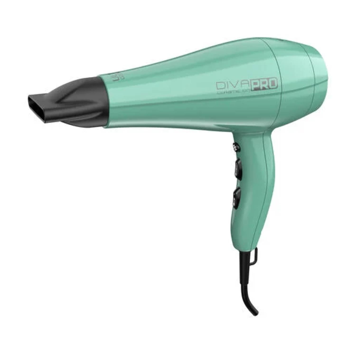SECADOR DE CABELLO GAMA 2200 W 2VEL 3TEMP SALON DIVA PRO TURQUESA - 1