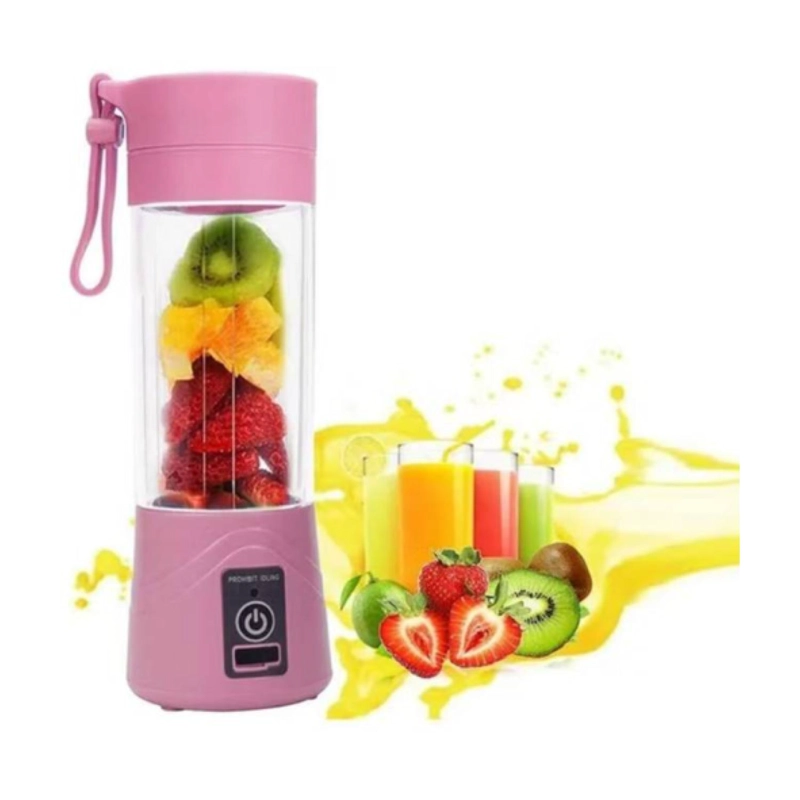 TOTAL CLICK JUGUERA LICUADORA BATIDORA JUGOS PORTATIL RECARGABLE USB ROSADO