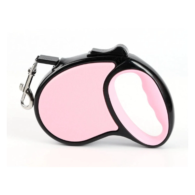 CORREA PERROS CUERDA RETRACTIL 5M FLEXIBLE PASEO CACHORRO TOTAL CLICK ROSADO - 1