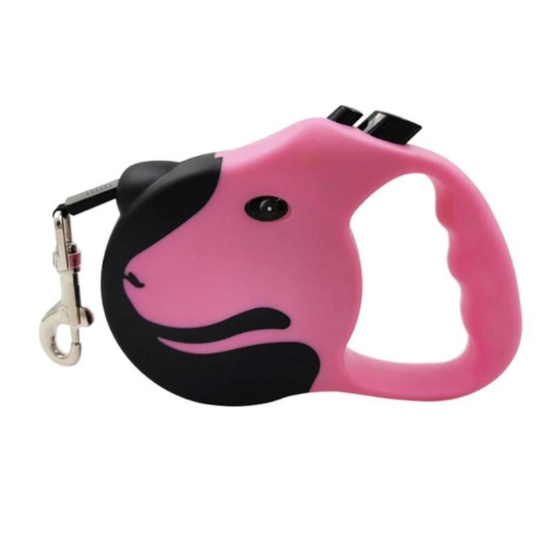 CORREA PERROS CUERDA RETRACTIL 5M FLEXIBLE PASEO TOTAL CLICK ROSADO - 1