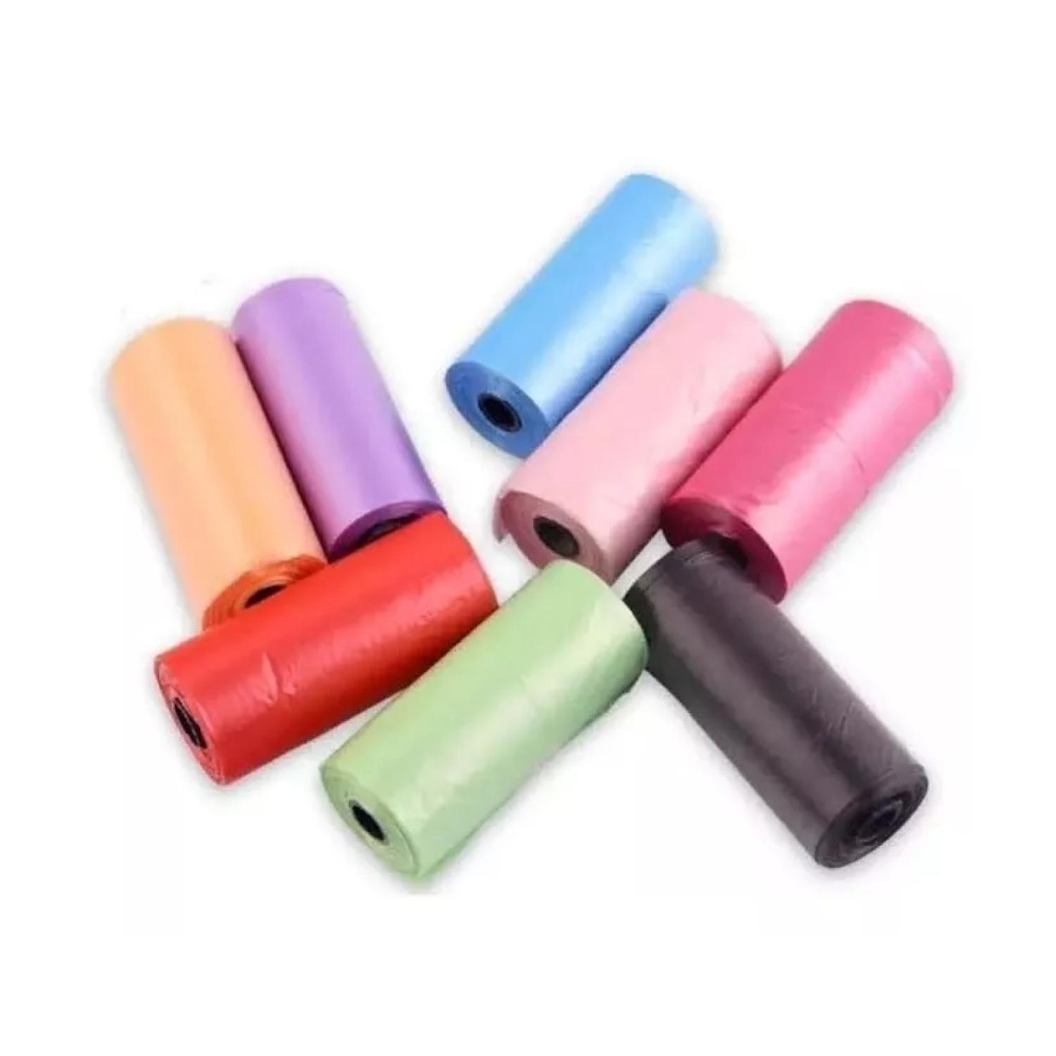 PACK 10 BOLSAS PARA DESECHOS FECAS PERROS MASCOTAS COLORES - 1