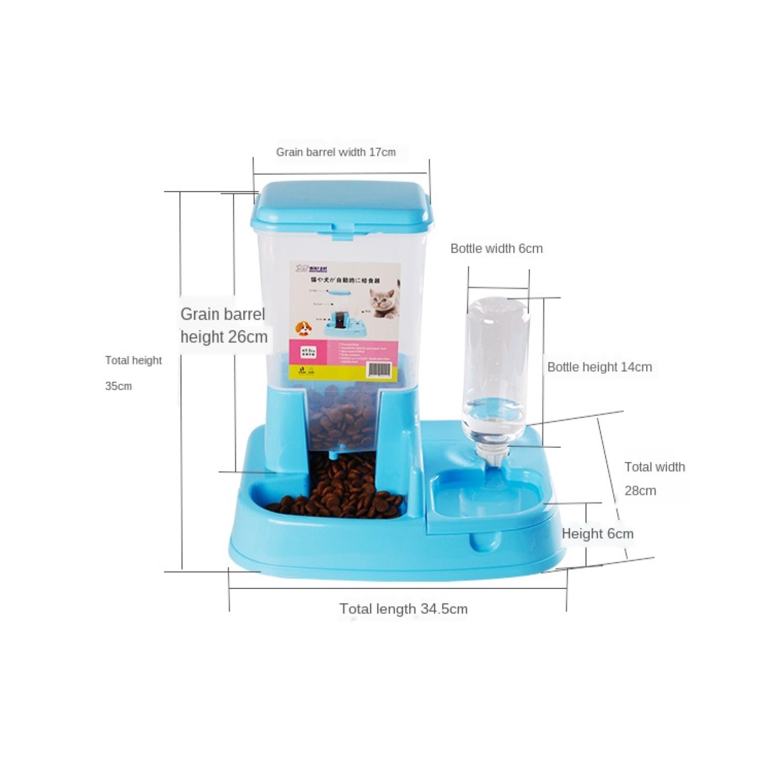 PLATO DISPENSADOR AUTOMATICO ALIMENTO Y AGUA PERROS GATOS MASCOTAS - 2