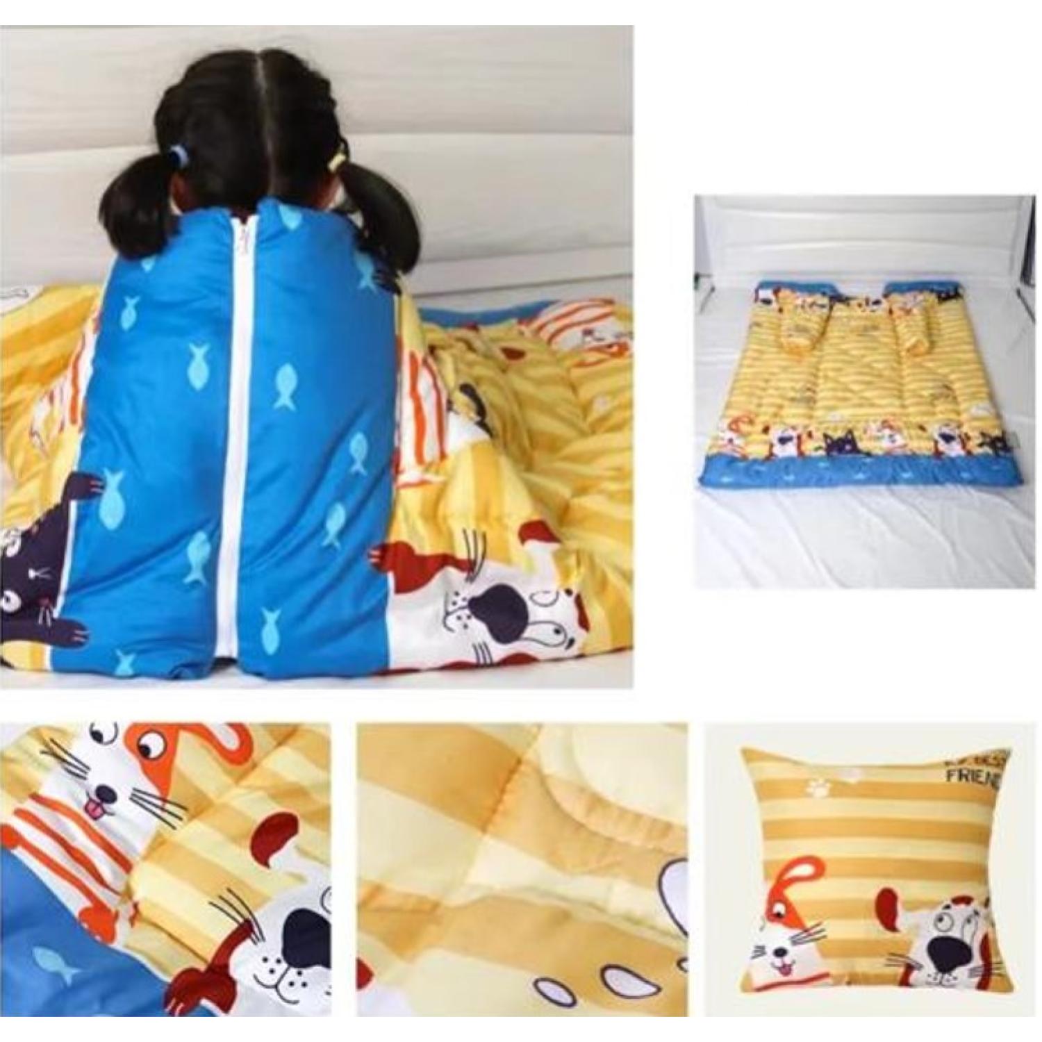 FRAZADA TOTAL CLICK MANTA COBIJA MANGA CONVERTIBLE 3 EN 1 INFANTIL AMARILLO - 3