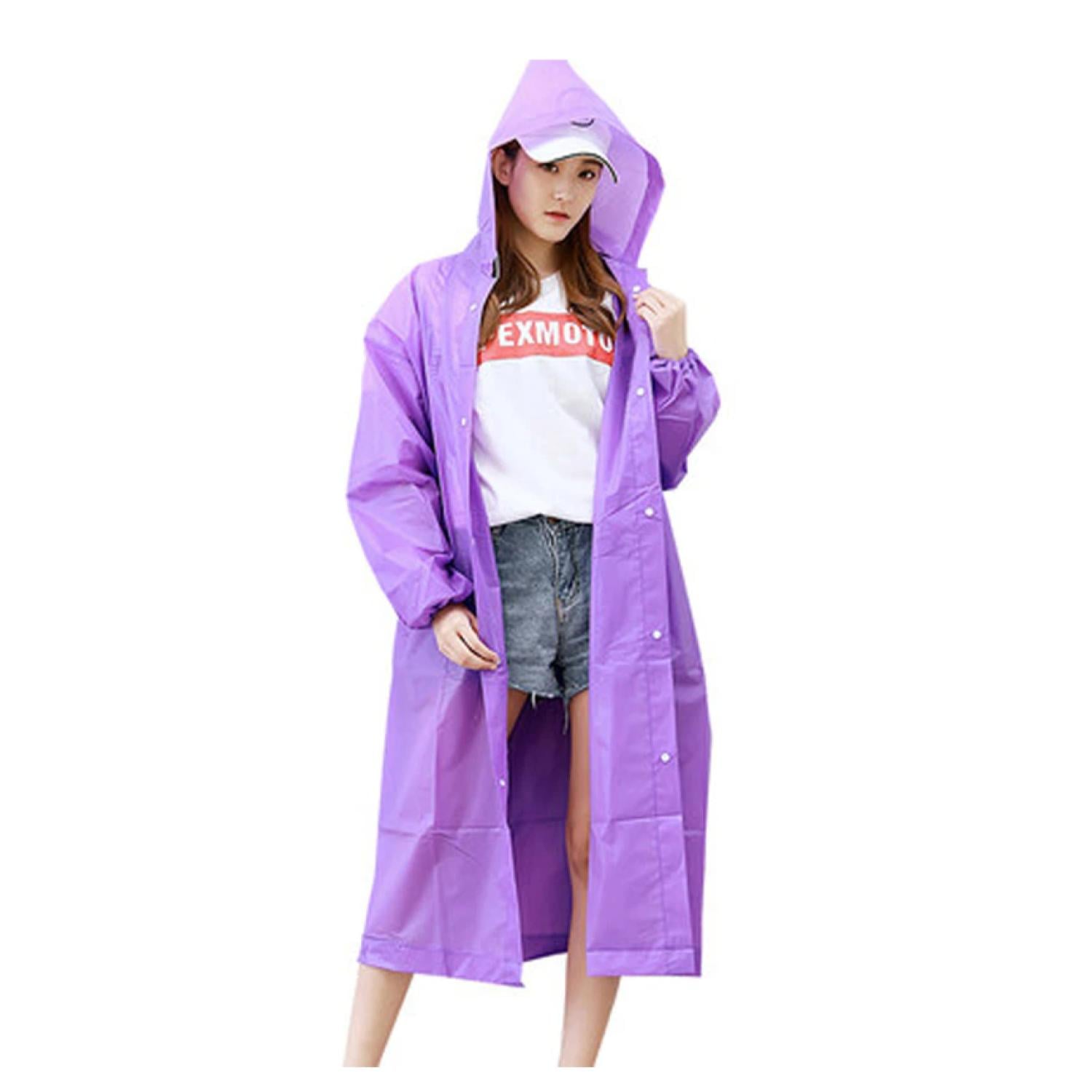 PONCHO IMPERMEABLE CON GORRO PARA LLUVIA MORADO - 3