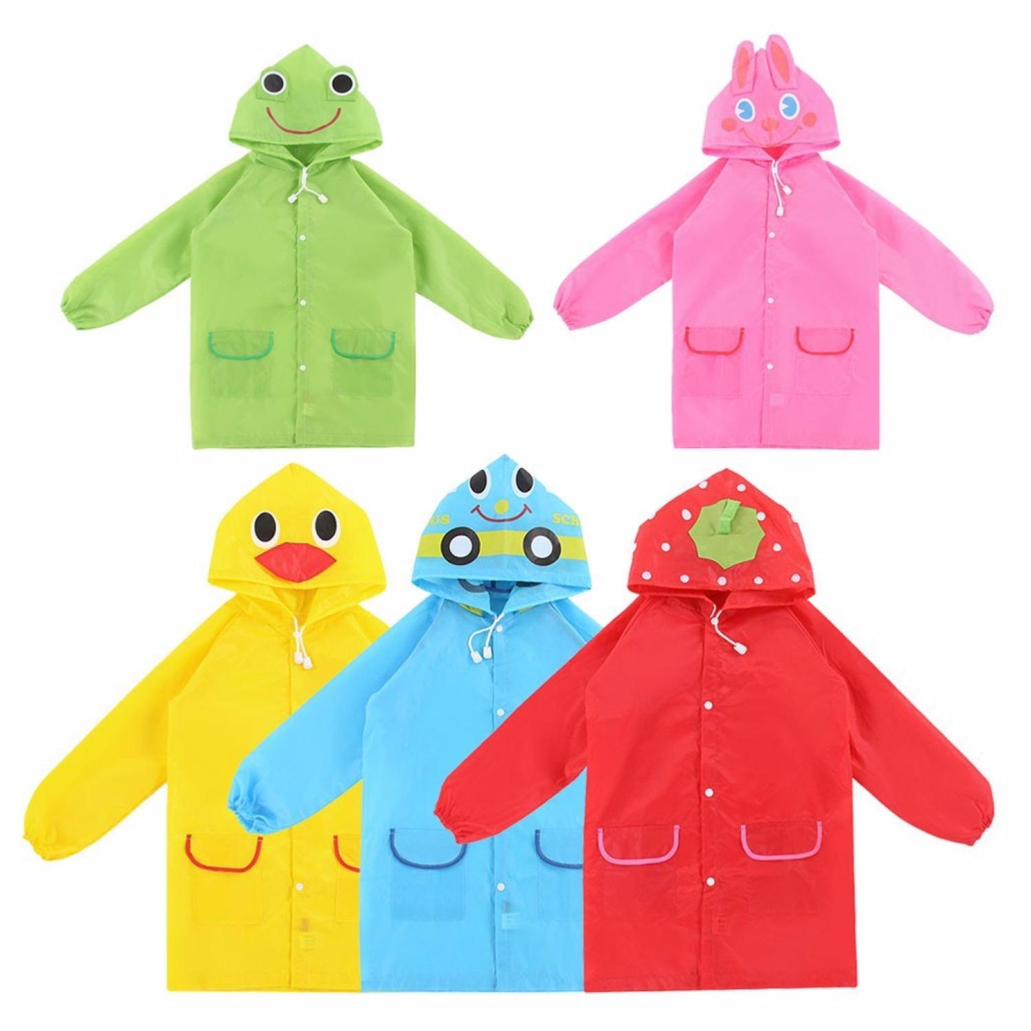 PONCHO IMPERMEABLE CON GORRO PARA LLUVIA INFANTIL VERDE - 3