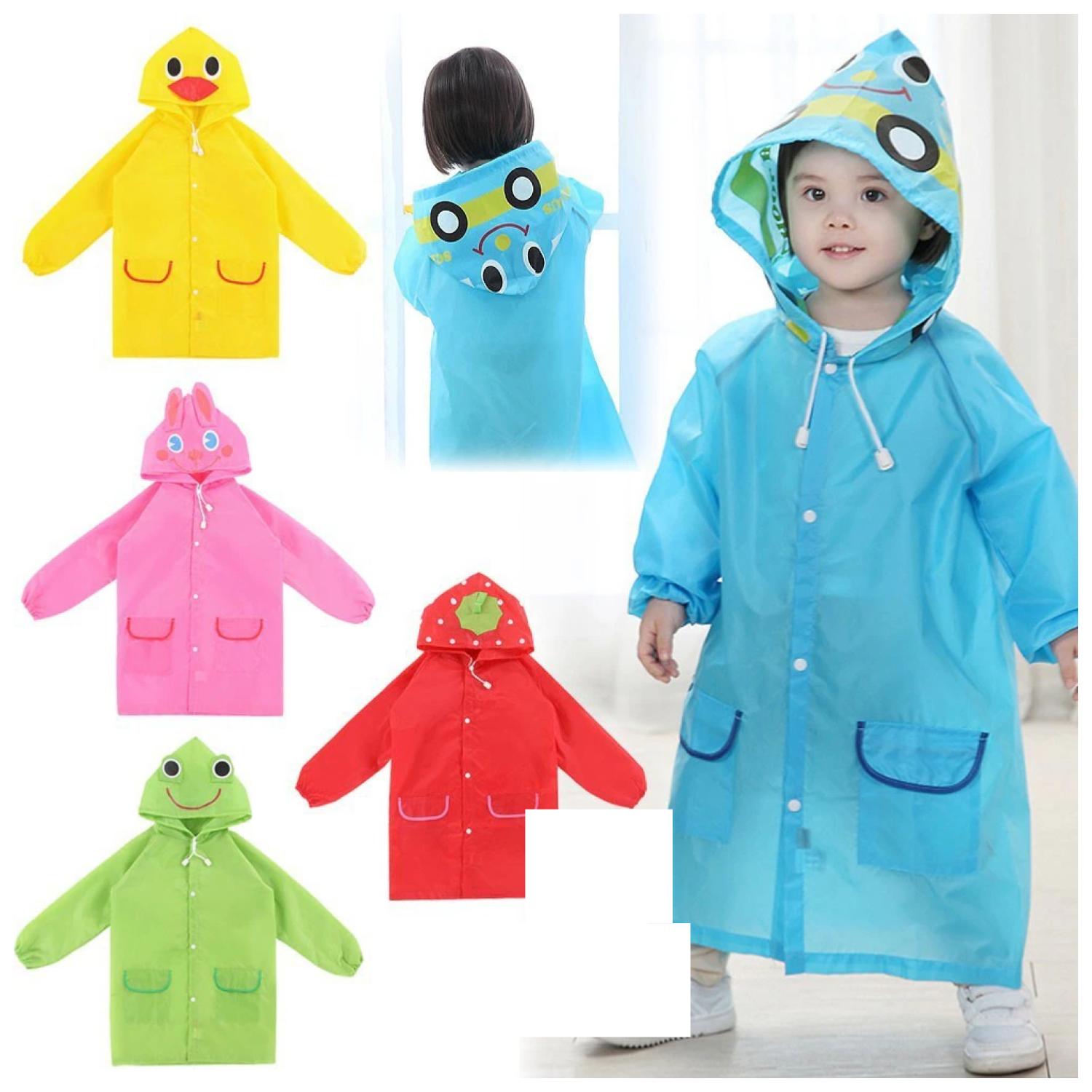 PONCHO IMPERMEABLE CON GORRO PARA LLUVIA INFANTIL VERDE - 4