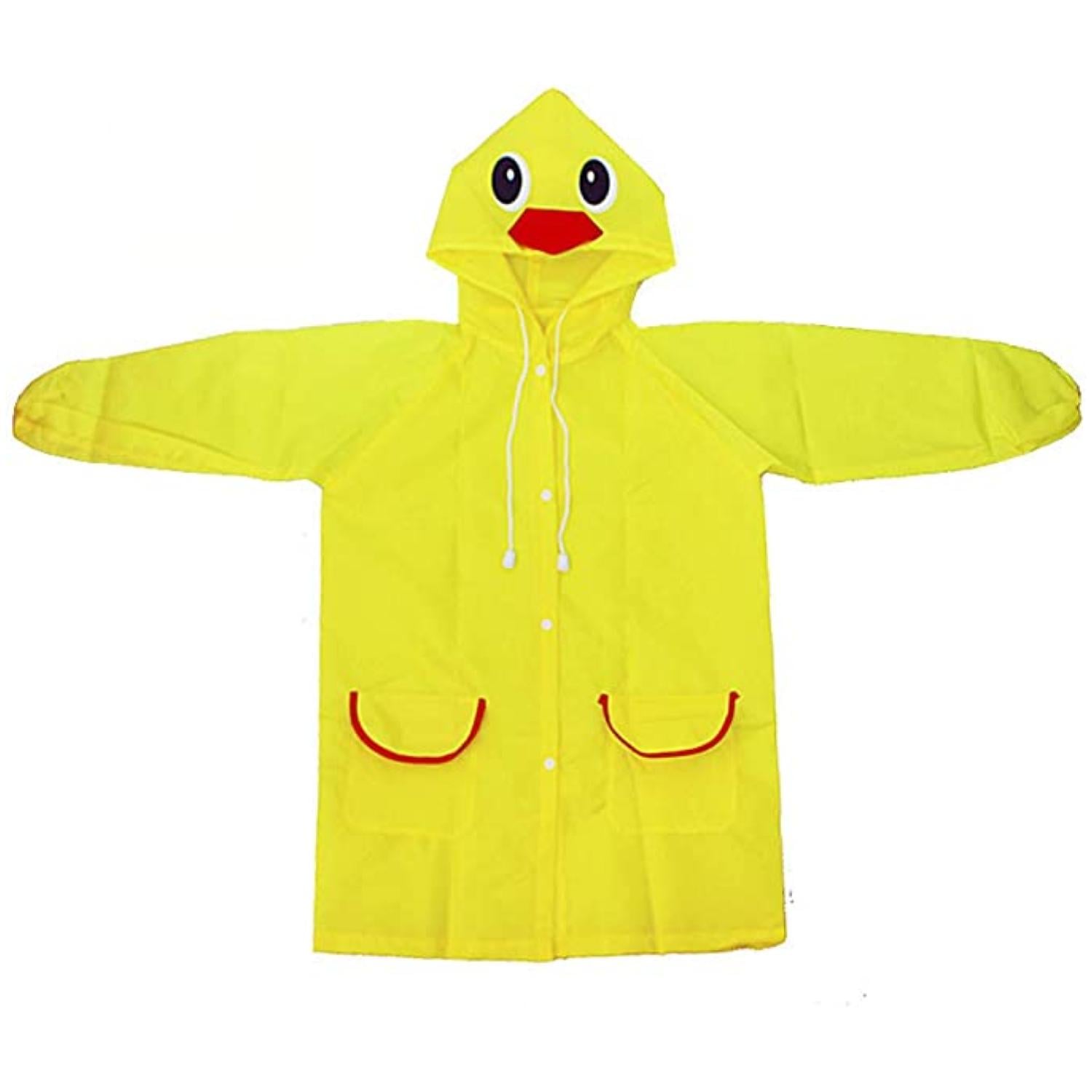 PONCHO IMPERMEABLE CON GORRO PARA LLUVIA INFANTIL AMARILLO - 1
