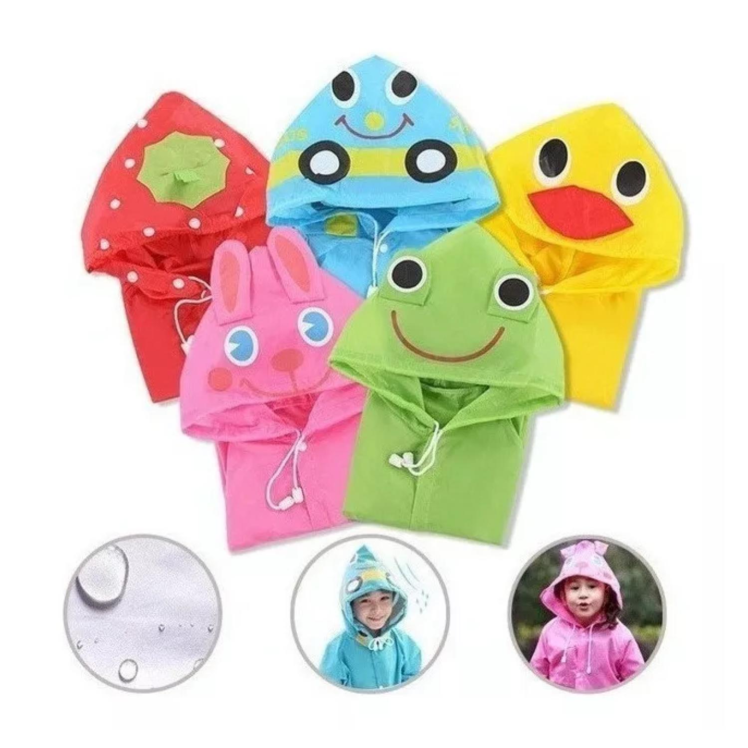 PONCHO IMPERMEABLE CON GORRO PARA LLUVIA INFANTIL AMARILLO - 4