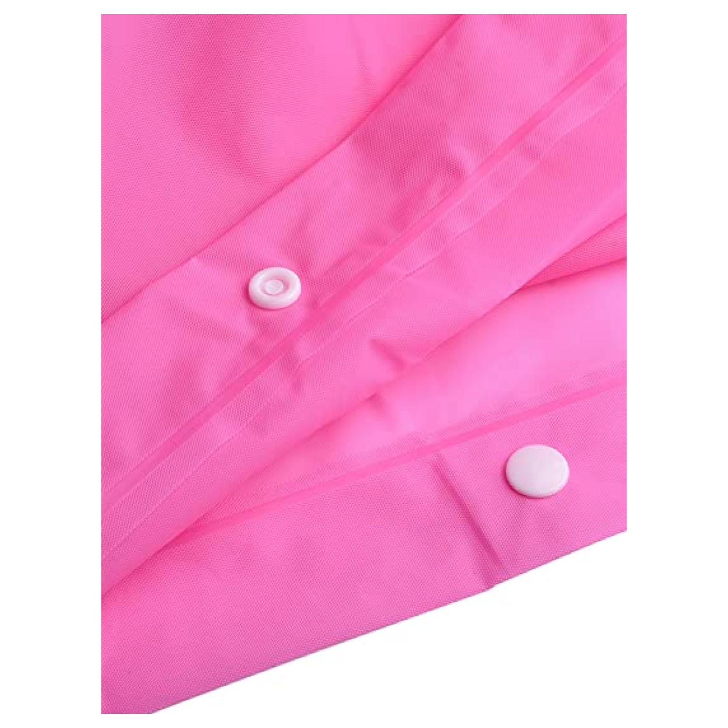 PONCHO IMPERMEABLE CON GORRO PARA LLUVIA ROSADO - 3