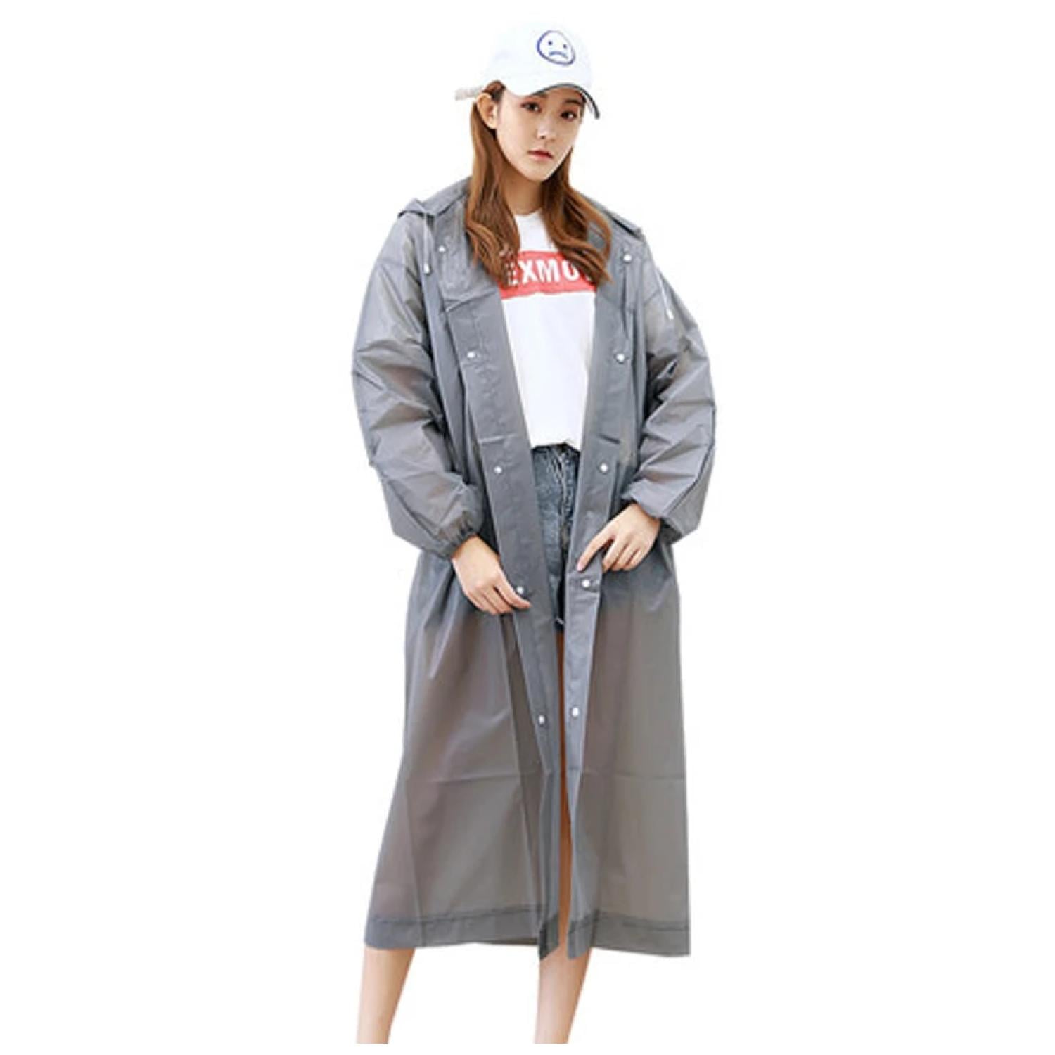 PONCHO IMPERMEABLE CON GORRO PARA LLUVIA GRIS - 1