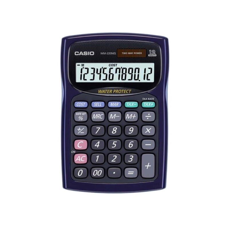 CALCULADORA CASIO AZUL ESCRITORIO 12 DIGITOS WM-220MS-BU - 1