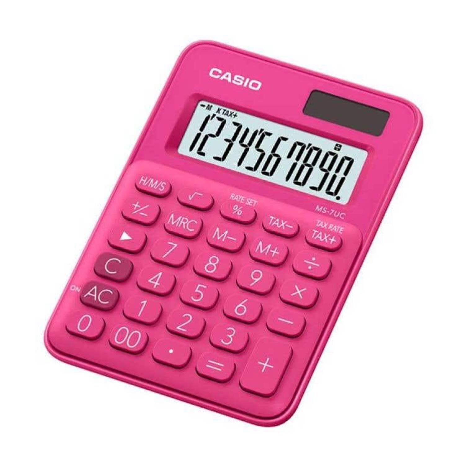 CALCULADORA CASIO ROSADO ESCRITORIO 12 DIGITOS MS-7UC - 2