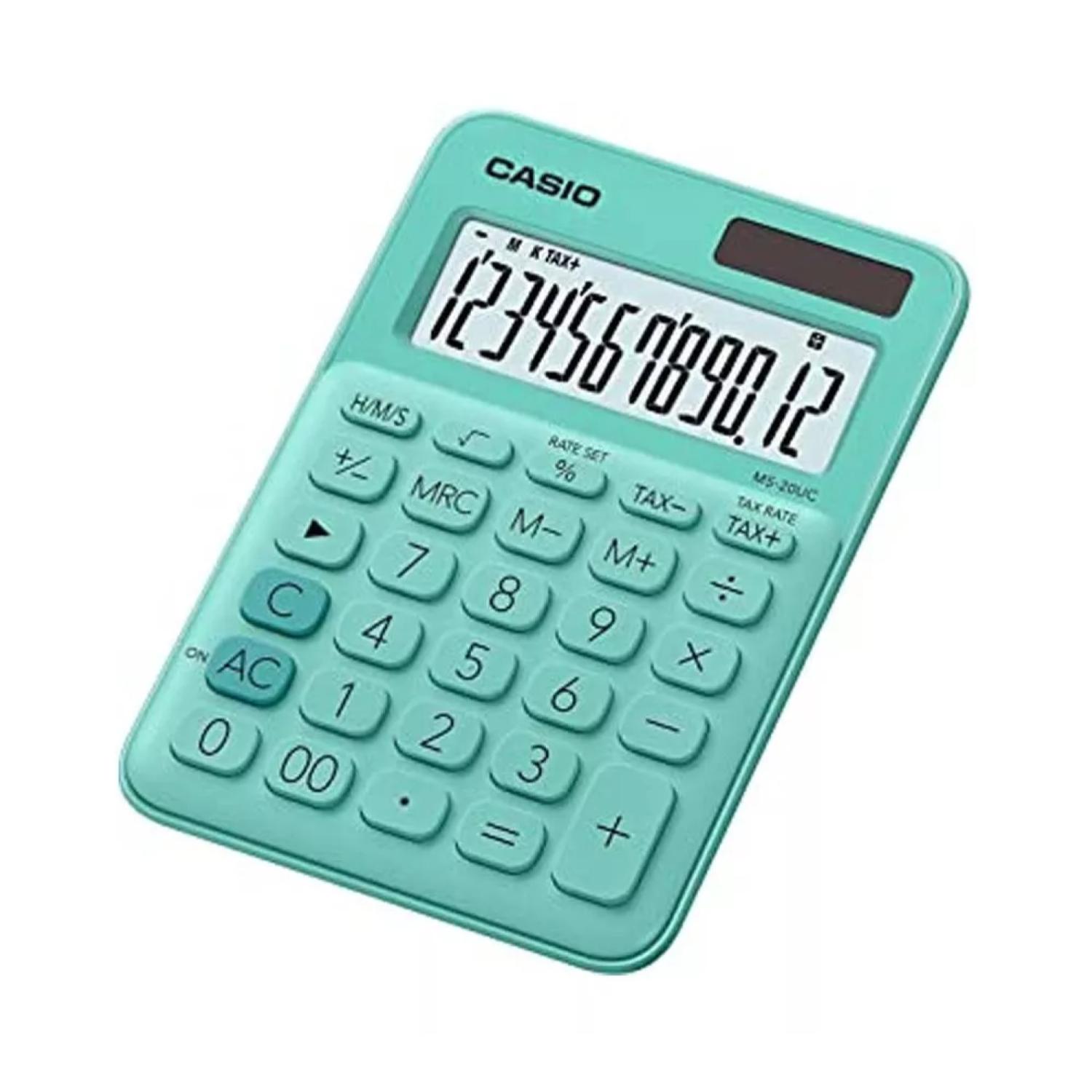 CALCULADORA DE ESCRITORIO CASIO MS-20UC 12 DIGITOS TURQUESA - 2