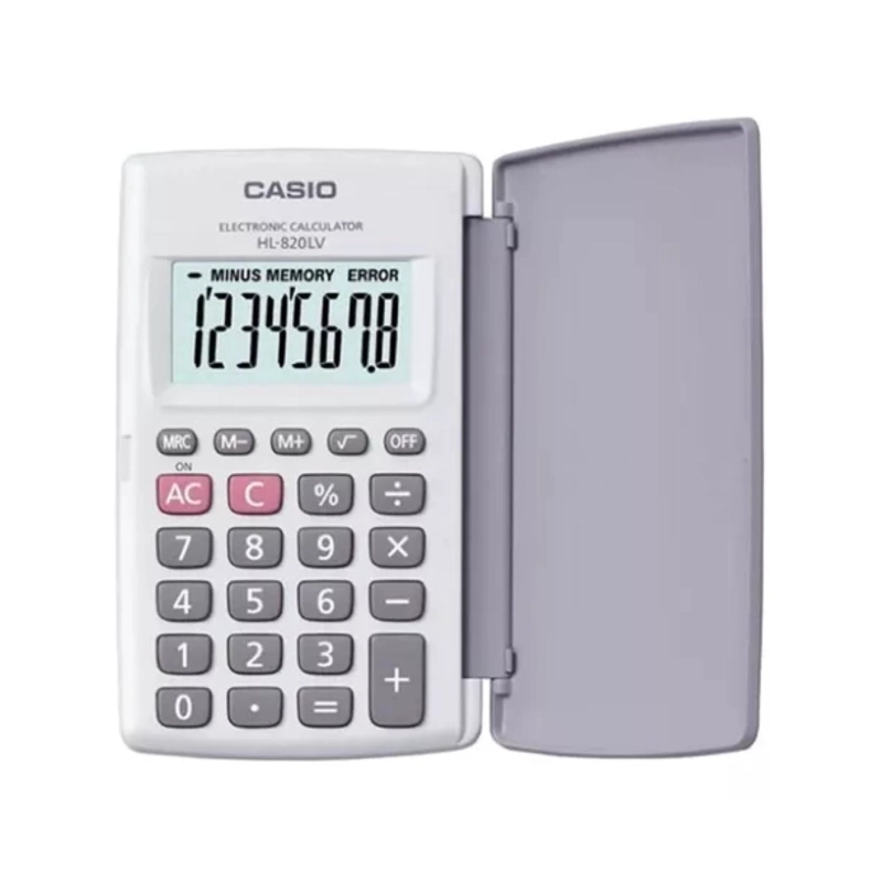 CALCULADORA DE BOLSILLO 8 DIGITOS EN COLOR BLANCO HL-820LV-WE CASIO - 1