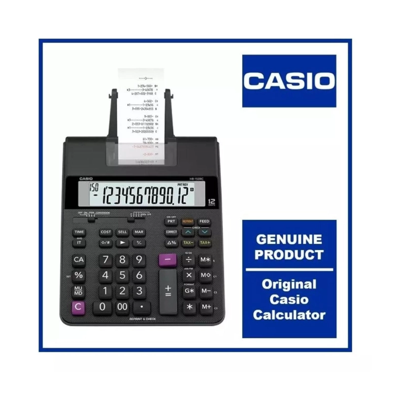 CALCULADORA DE IMPRESION 21 FUNCIONES EN COLOR NEGRO HR-150RC-DC CASIO - 3