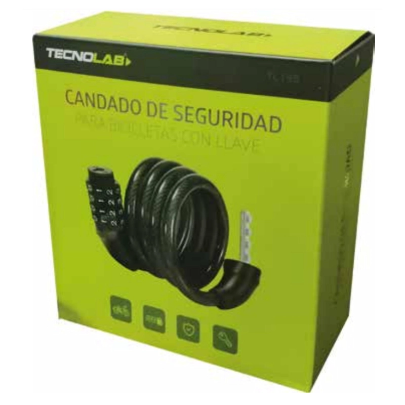 CANDADO TECNOLAB DE SEGURIDAD LLAVE DE 4 DIGITOS BICICLETAS - 3