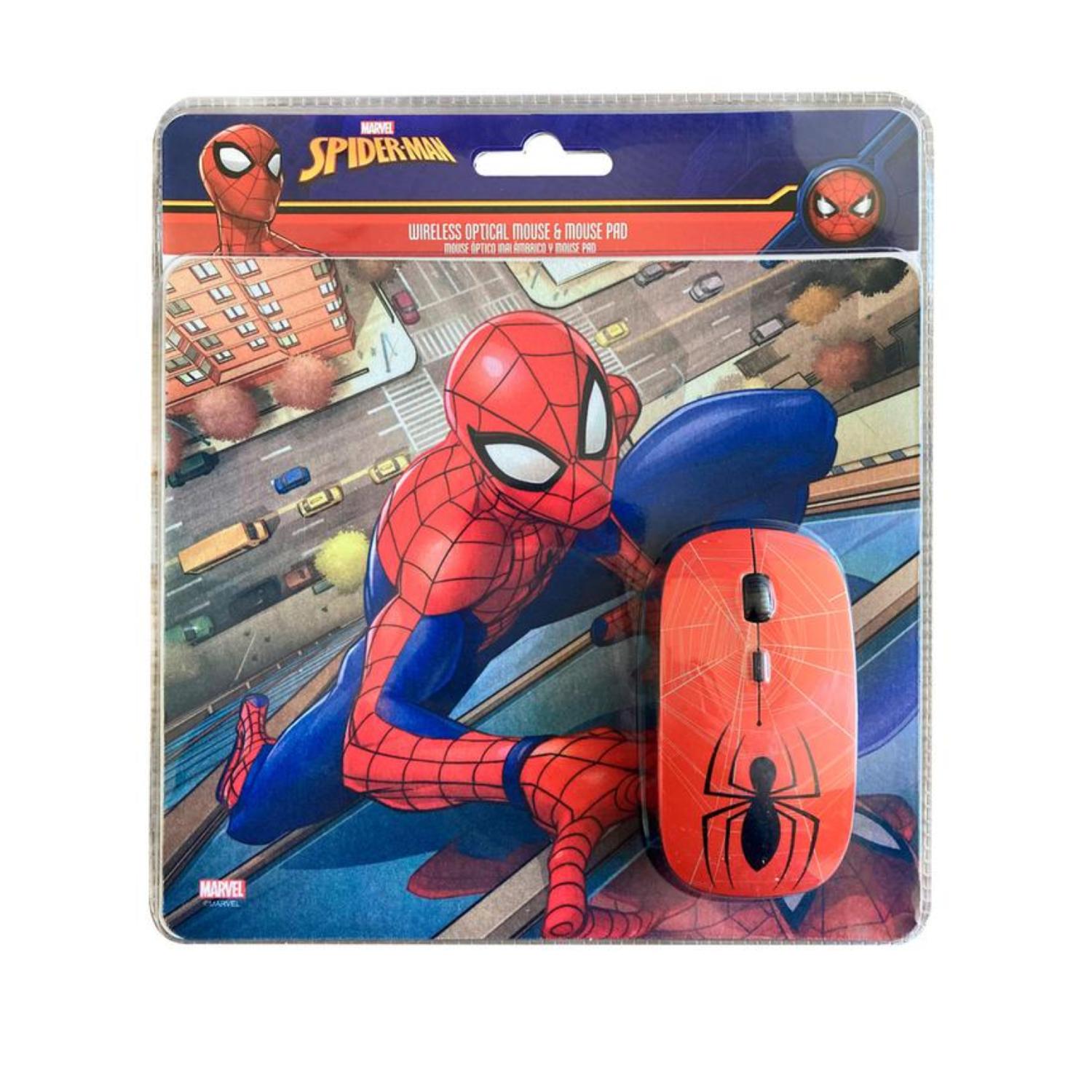 MOUSE INALÁMBRICO DISNEY KIT USB 3B ROJO Y PAD SPIDER MAN - 2