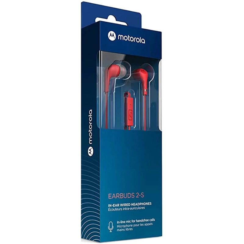 AUDÍFONOS MOTOROLA TRUE WIRELESS MANOS LIBRES EARBUDS 2 BLUETOOTH ROJO CONECTOR JACK 3.5MM - 2