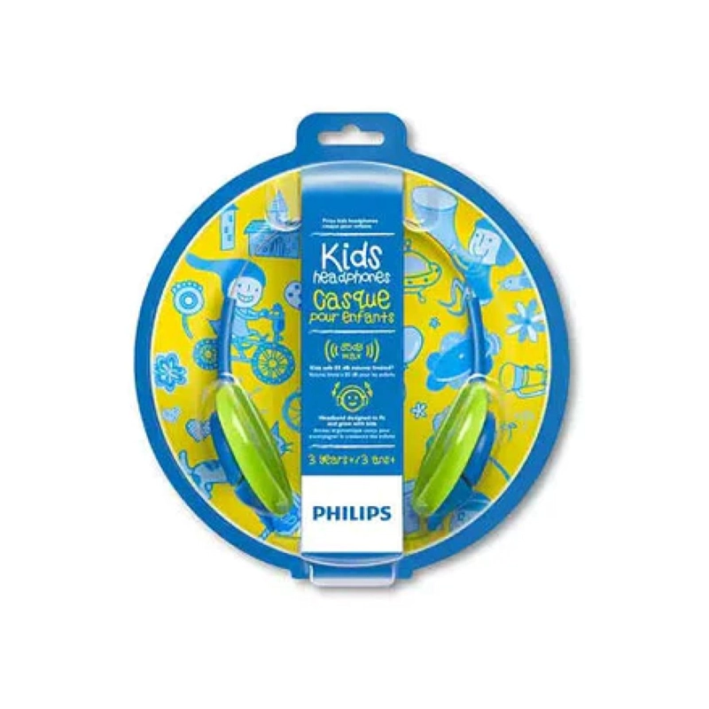 AUDÍFONOS PHILIPS OVER EAR SHK1030 INFANTIL VERDE AZUL CONECTOR JACK 3.5MM - 3