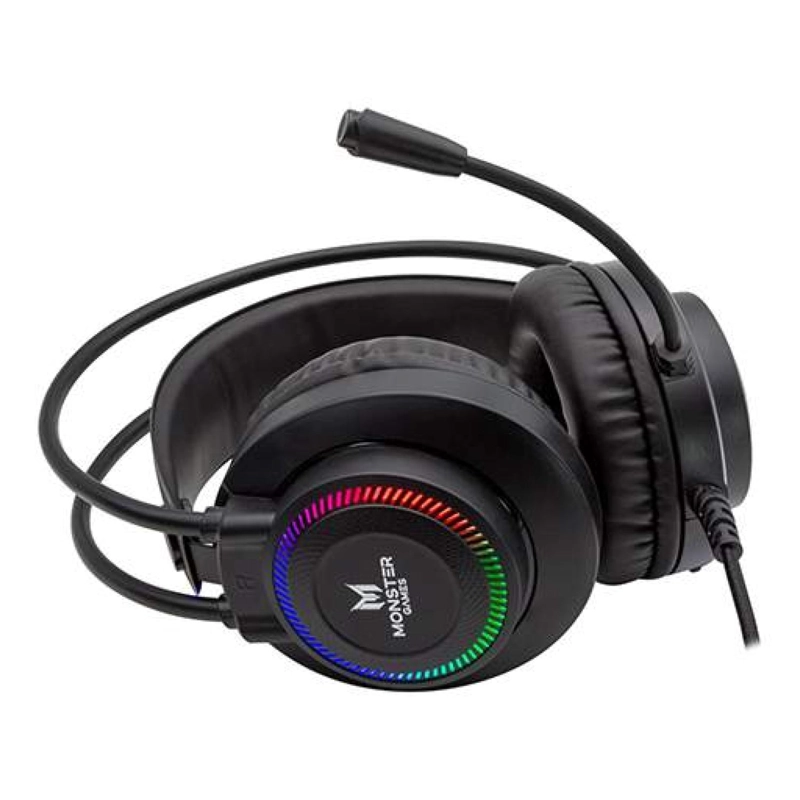 AUDÍFONOS GAMER MONSTER HEADSET USB RGB PS4 PC THROB CONECTOR JACK 3.5MM - 2
