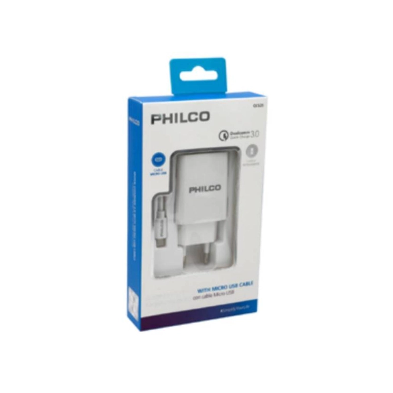 CARGADOR DE PARED USB CARGA RAPIDA MICRO USB QC620 PHILCO - 2