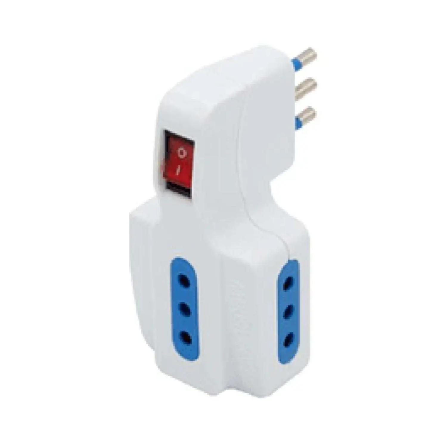 ENCHUFE PHILCO TRIPLE CON SWITCH 2P + T 10 A 250 V BLANCO - 1