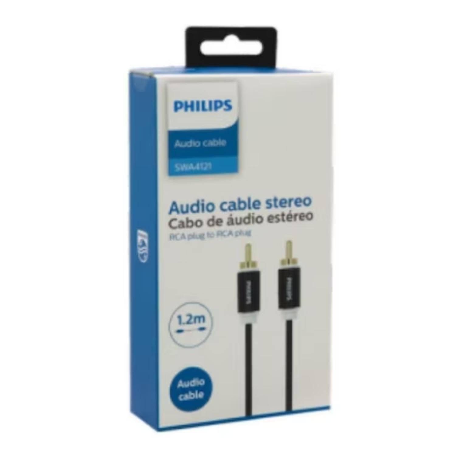 CABLE PHILIPS AUXILIAR AUDIO RCA JACK 3.5 TRENZADO 2 MTS - 2