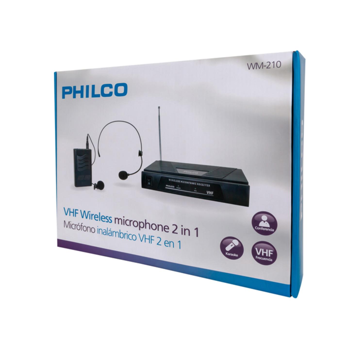 KIT PHILCO MICRÓFONO INALÁMBRICO VHF 2 EN 1 CINTILLO Y SOLAPA - 2