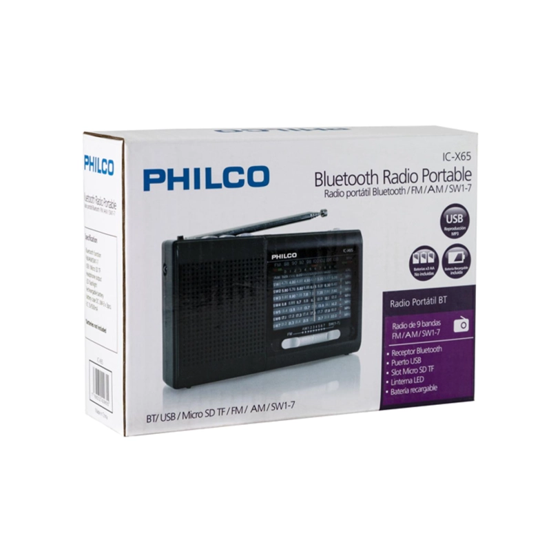 RADIO PHILCO MULTIBANDA CON USB MICRO SD RECARGABLE ICX65 - 3
