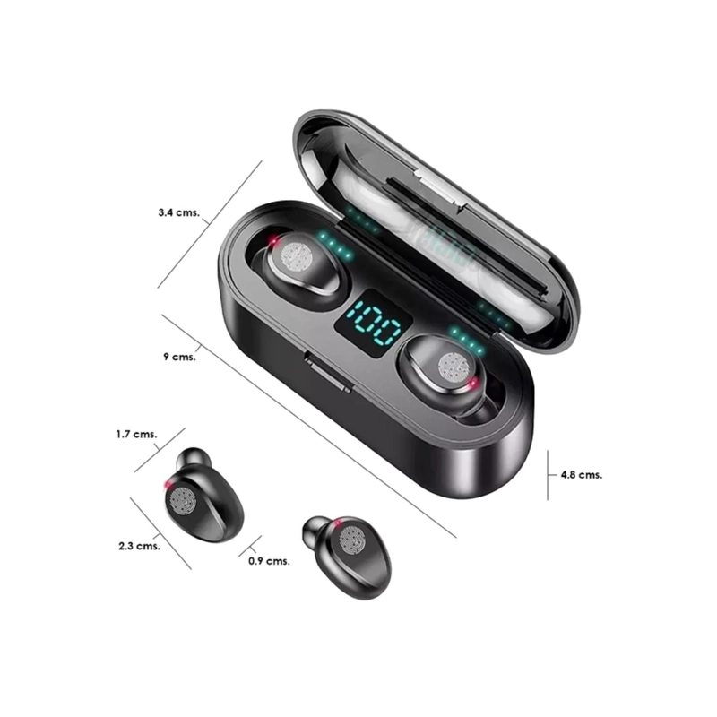 AUDÍFONOS TOTAL CLICK IN EAR TRUE WIRELESS MANOS LIBRES RECARGABLES AKS-T20 BLUETOOTH NEGRO - 2