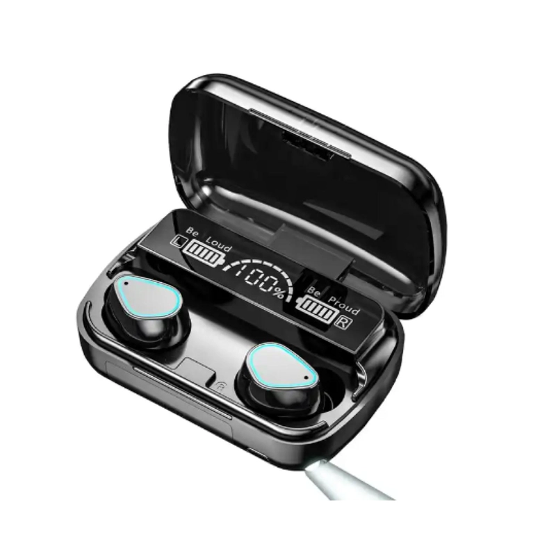 AUDÍFONOS TOTAL CLICK IN EAR TRUE WIRELESS MANOS LIBRES RECARGABLES LED M10 BLUETOOTH NEGRO - 1