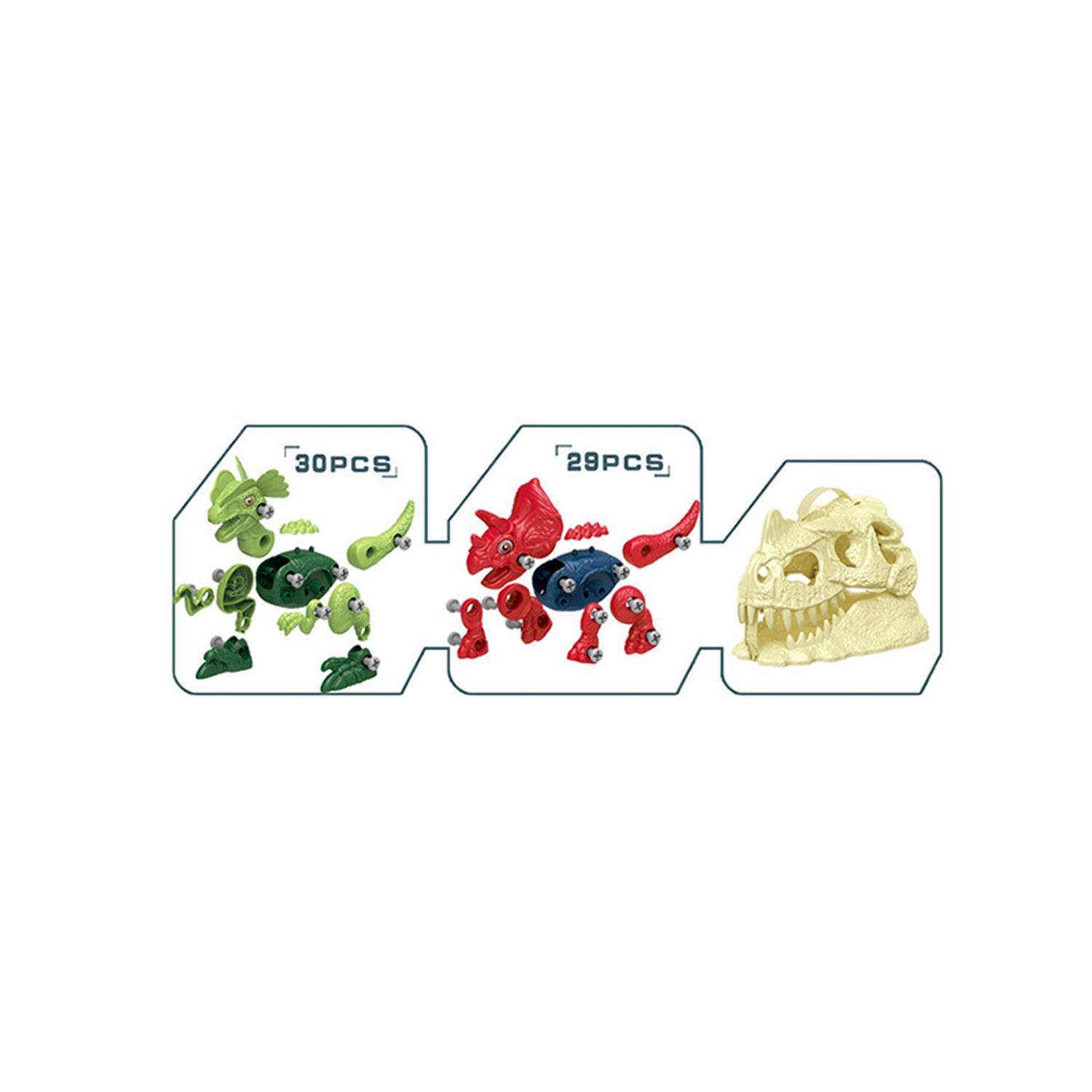JUGUETE TOTAL CLICK SET DINOSAURIOS ARMABLES ACCESORIOS CABEZA CAJA INFANTIL - 2