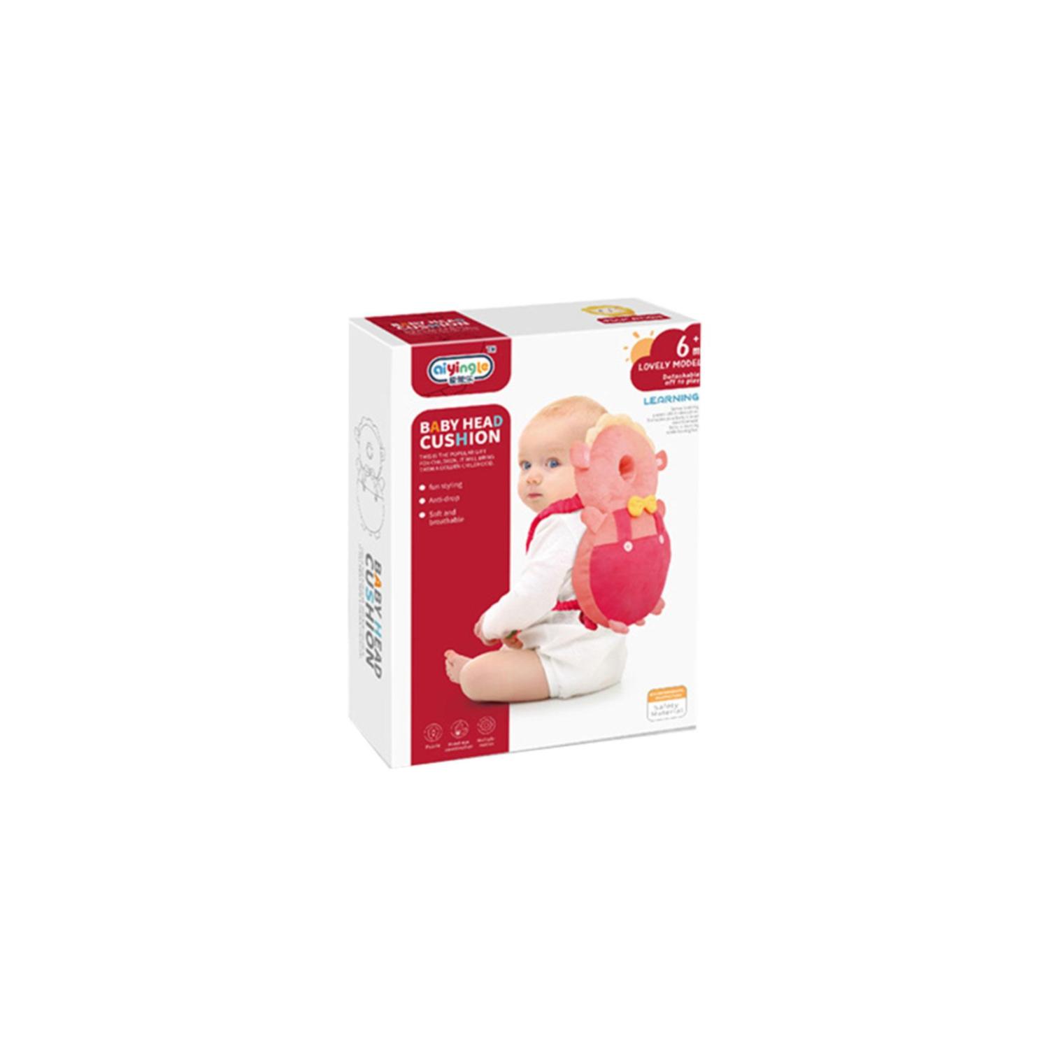 ALMOHADA PROTECTORA PARA CABEZA DE BEBE ANTICAÍDA CERDITO ROSADO - 3