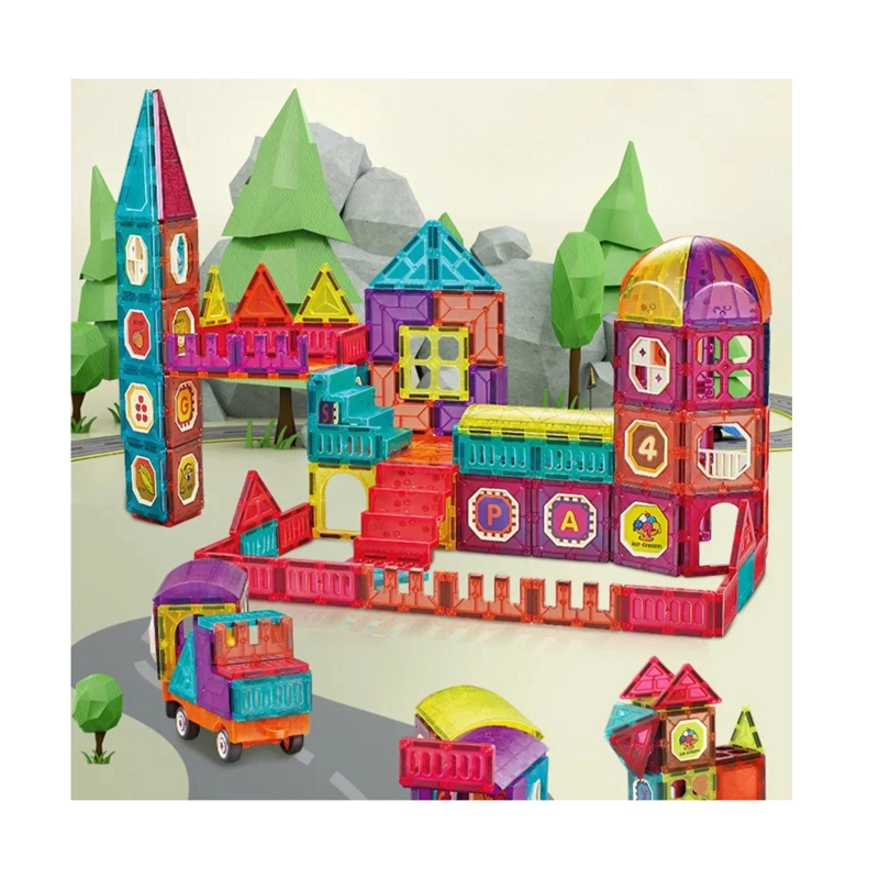 JUGUETE CONSTRUCCION CASTILLO BLOQUES MAGNETICOS 77 PIEZAS COLORES - 2